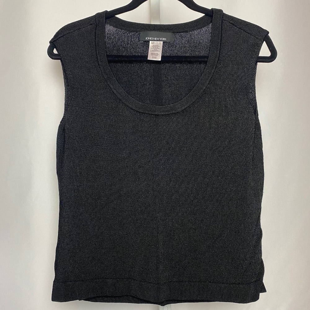 Jones New York Womenʻs Black Sleeveless Sweater Tank Top Large